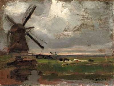 art oil painting reproduction of  Piet Mondrian Molen Aan T Gein C. 1905 museum quality handmade