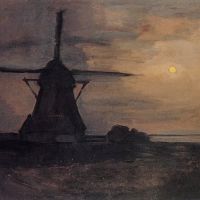 Piet Mondrian Oostzijdse Mill In Moonlight 1907