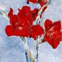 Piet Mondrian Red Gladioli 1906 Hand Painted Reproduction