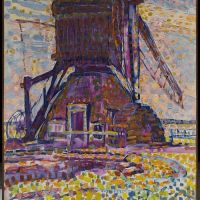 Piet Mondrian The Winkel Mill Pointillist Version 1908