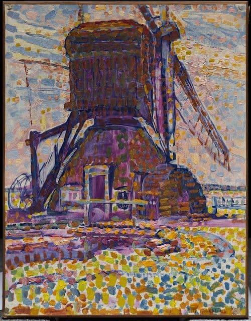 Piet Mondrian The Winkel Mill Pointillist Version 1908 museum quality