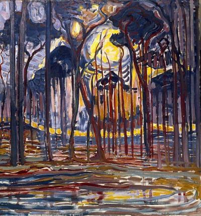 art oil painting reproduction of  Piet Mondrian Wood Near Oele 1908 museum quality handmade