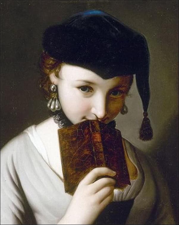 Pietro Antonio Rotari Jeune Fille Au Livre C. 1750 museum quality