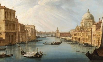 art oil painting reproduction of  Pietro Bellotti L Ingresso Del Canal Grande Con La Basilica Della Salute museum quality handmade