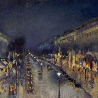 Pissarro Boulevard Montmartre Effet De Nuit Hand Painted Reproduction