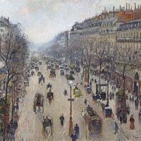 Pissarro Boulevard Montmartre Morning Cloudy Weather Hand Painted Reproduction
