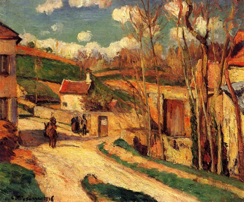 Pissarro Crossroad At Hermitage Pontoise Hand Painted Reproduction museum quality