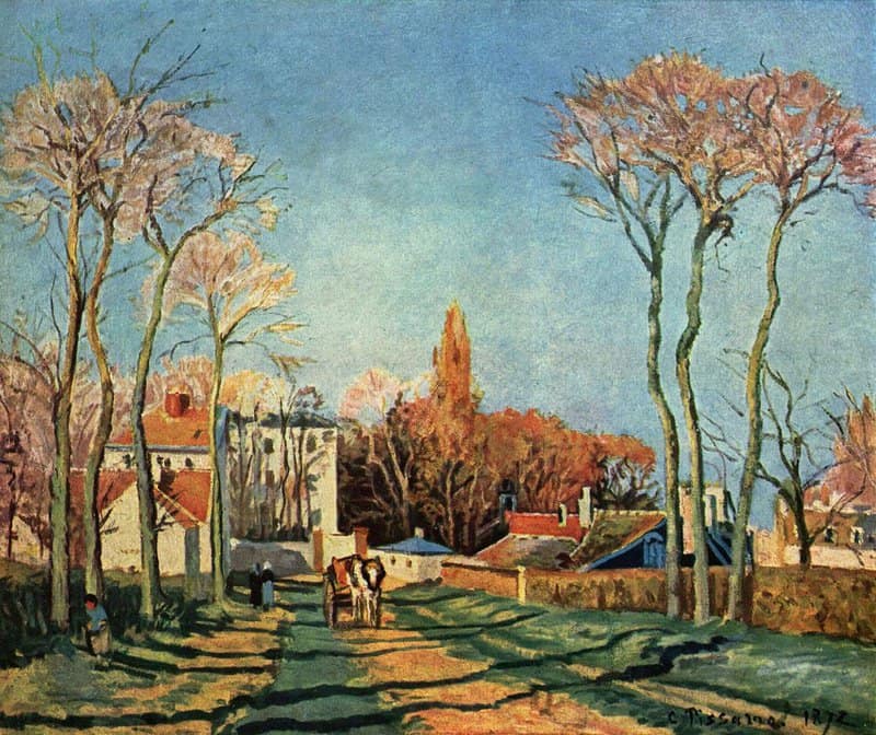 Pissarro Entrance To Neighborhood Village Hand Painted Reproduction museum quality