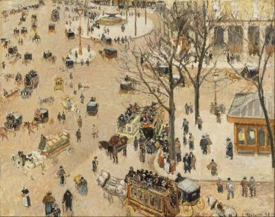 art oil painting reproduction of  Pissarro French Theatre Place Hand Painted Reproduction museum quality handmade