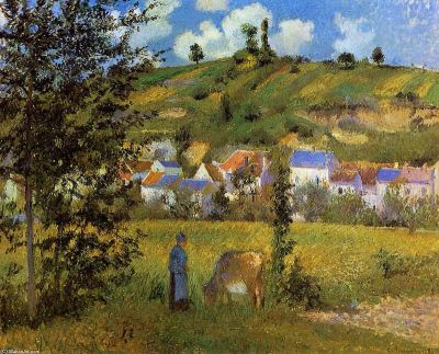 art oil painting reproduction of  Pissarro Landscape At Chaponval Hand Painted Reproduction museum quality handmade