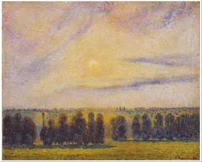 art oil painting reproduction of  Pissarro Sunset At Eragny Hand Painted Reproduction museum quality handmade