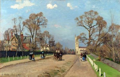 art oil painting reproduction of  Pissarro The Avenue Sydenham Hand Painted Reproduction museum quality handmade