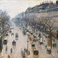 Pissarro The Boulevard Montmartre On A Winter Morning Hand Painted Reproduction