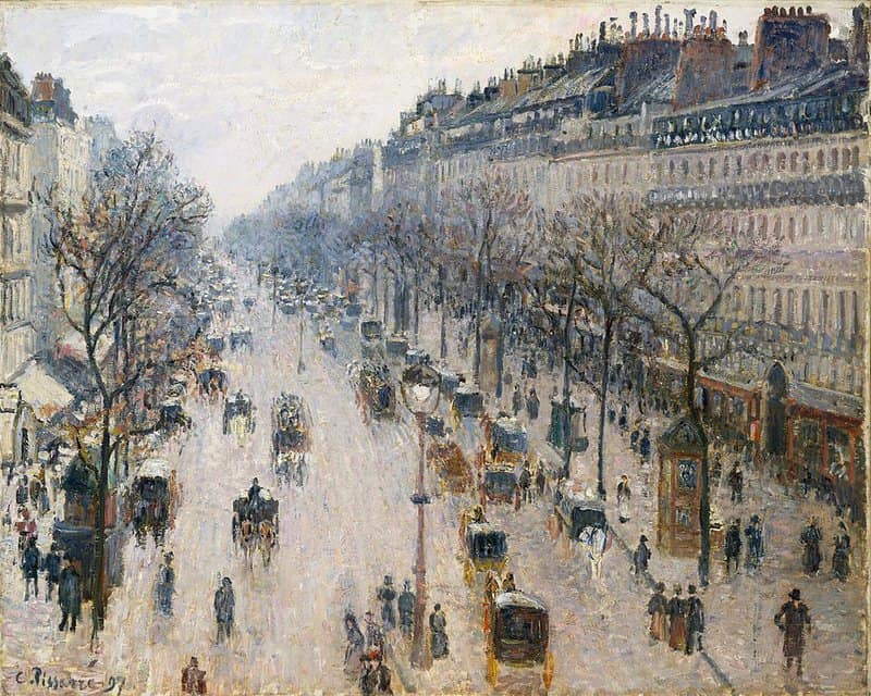 Pissarro The Boulevard Montmartre On A Winter Morning Hand Painted Reproduction museum quality