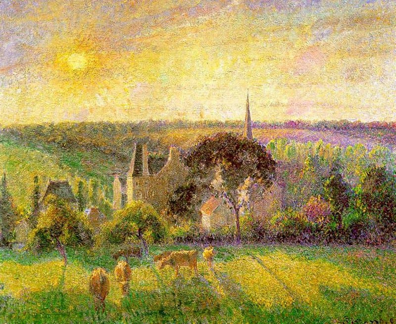 Pissarro The Church And Farm Of Eragny Hand Painted Reproduction museum quality