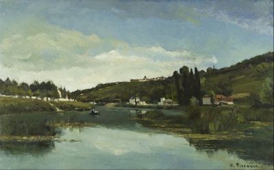 art oil painting reproduction of  Pissarro The Marne At Chennevieres Hand Painted Reproduction museum quality handmade