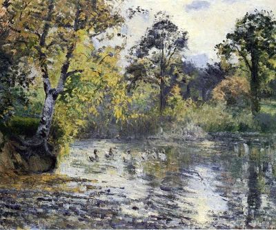 art oil painting reproduction of  Pissarro The Pond At Montfoucault Hand Painted Reproduction museum quality handmade