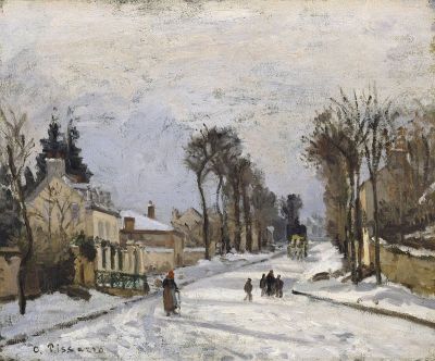 art oil painting reproduction of  Pissarro The Road To Versailles At Louveciennes Hand Painted Reproduction museum quality handmade