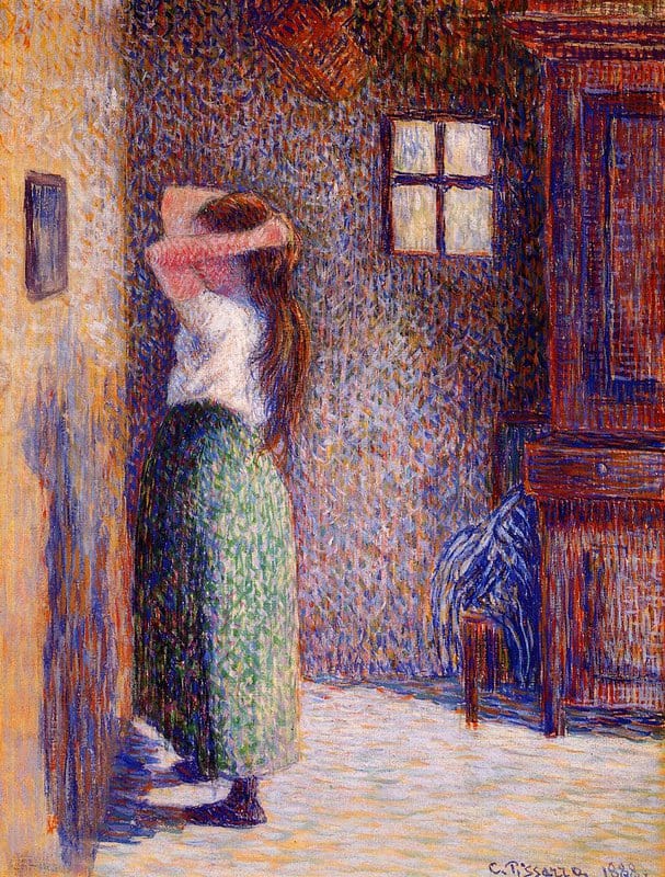 Pissarro Young Peasant At Her Toilette Hand Painted Reproduction museum quality