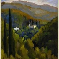Polykleitos Rengos Landscape From Zographou Monastery 1934