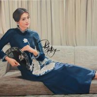 Portrait Painting Of Asian Lady On Couch Hand Painted