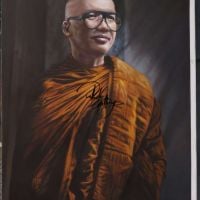 Portrait Painting Of Buddhist Monk Hand Painted