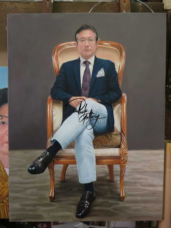 Portrait Painting Of Businessman Hand Painted museum quality