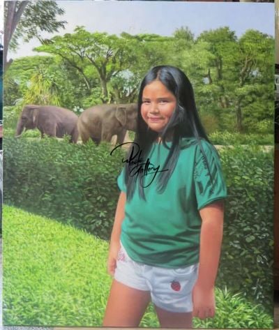 art oil painting reproduction of  Portrait Painting Of Child In Nature Hand Painted museum quality handmade