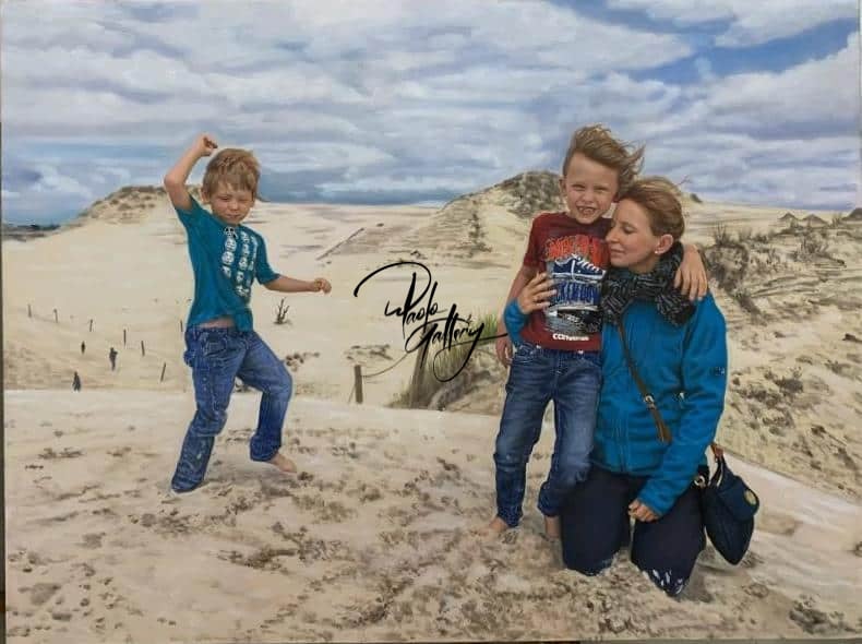 Portrait Painting Three Persons Hand Painted museum quality