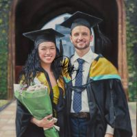 Portrait Painting Of Graduation Hand Painted