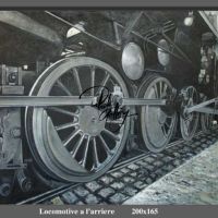 Portrait Painting Of Locomotive Hand Painted