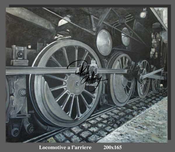 Portrait Painting Of Locomotive Hand Painted museum quality