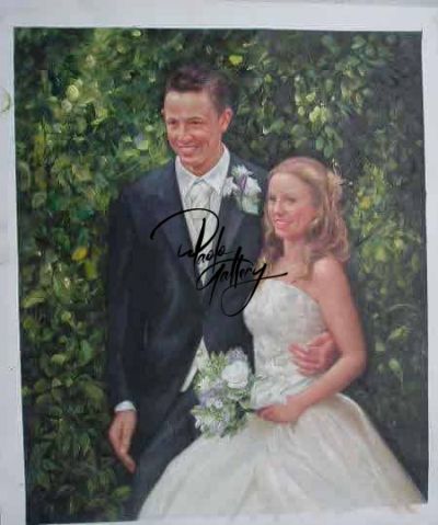 art oil painting reproduction of  Portrait Painting Of Married Couple Hand Painted museum quality handmade