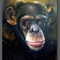 Portrait Painting Of Monkey Hand Painted