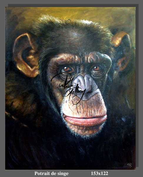 Portrait Painting Of Monkey Hand Painted museum quality