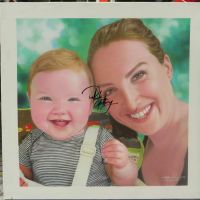 Portrait Painting Of Mother And Child Hand Painted