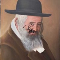 Portrait Painting Of Old Man With Hat Hand Painted