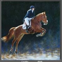 Portrait Painting Of On A Competition Horse Hand Painted