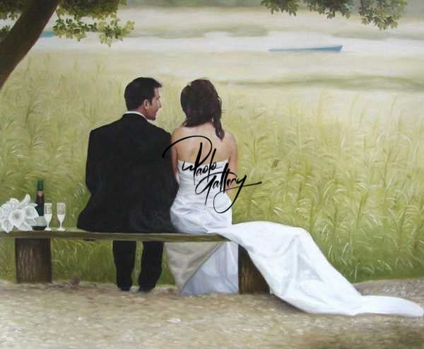 Portrait Painting Of Romantic Gateway Hand Painted museum quality