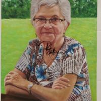 Portrait Painting Of Senior Lady Hand Painted