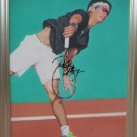 Portrait Painting Of Tennisman Hand Painted