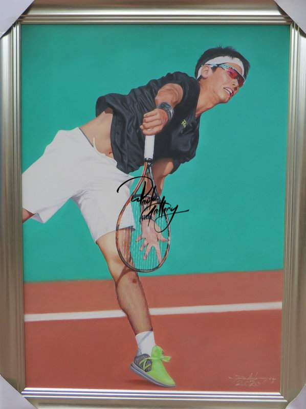 Portrait Painting Of Tennisman Hand Painted museum quality
