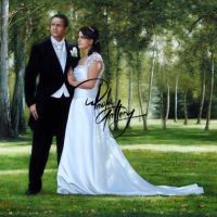 Portrait Painting Of Wedding Couple Hand Painted