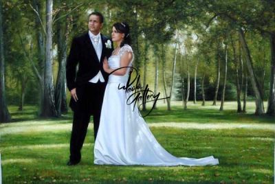 art oil painting reproduction of  Portrait Painting Of Wedding Couple Hand Painted museum quality handmade