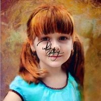 Portrait Painting Of Young Child Gold Background Hand Painted