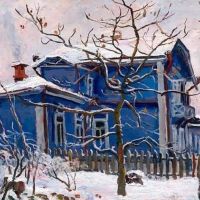 Pyotr Petrovich Konchalovsky First Snow Blue Dacha 1938 Hand Painted Reproduction