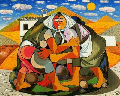 art oil painting reproduction of  Rafael Zabaleta Peasants 1952 museum quality handmade