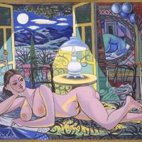 Rafael Zabaleta Spanish Nocturno Del Desnudo 1954