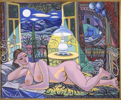 art oil painting reproduction of  Rafael Zabaleta Spanish Nocturno Del Desnudo 1954 museum quality handmade