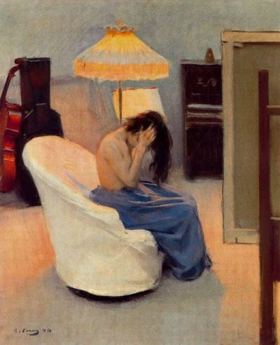art oil painting reproduction of  Ramon Casas Between Two Lights 1894 museum quality handmade